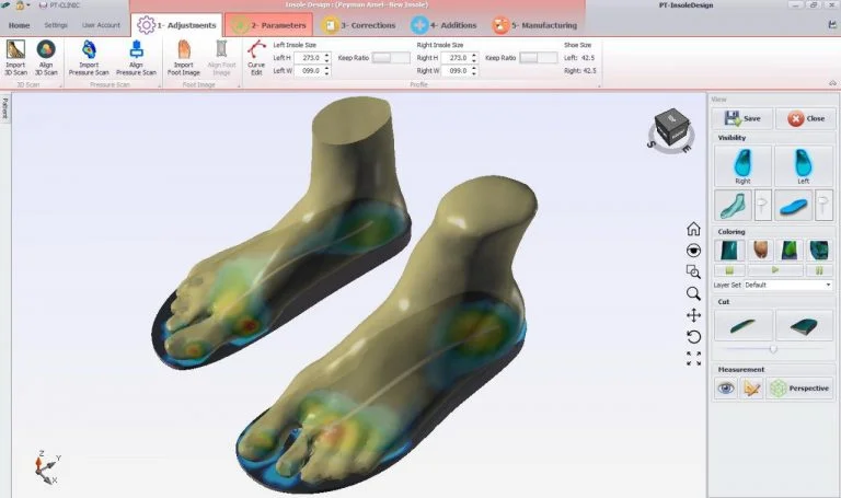 insole design with 3d foot scan